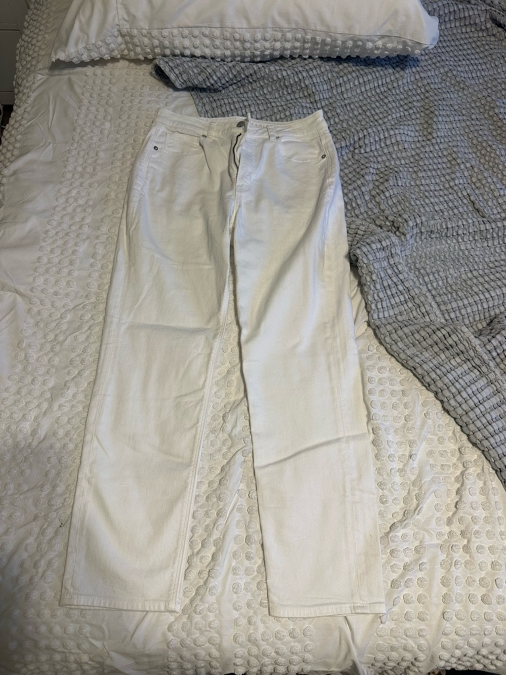 White Straight-Leg jeans